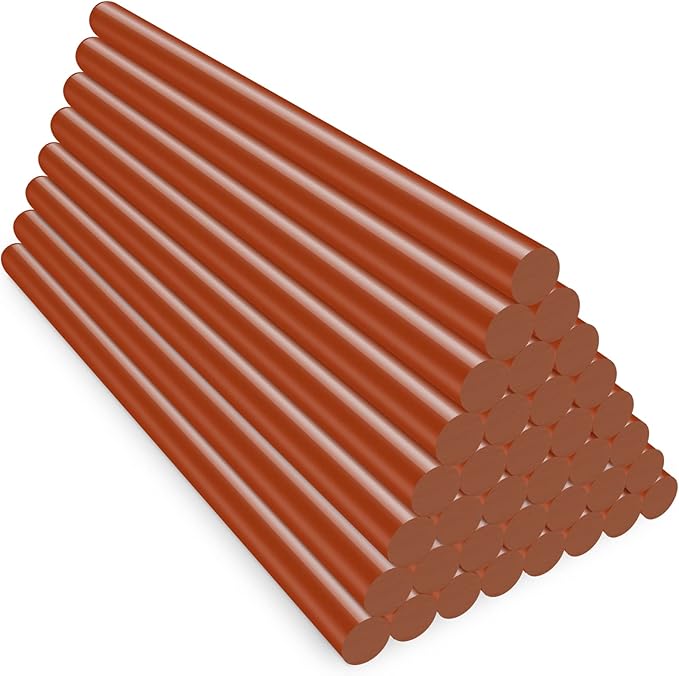 ENPOINT Brown Hot Glue Sticks Full Size, 8" Long x 0.43" Dia 36 Pack Hot Melt Glue Sticks Bulk, Brown Adhesive Glue Sticks Standard for Crafting DIY Art School Gluing Project Repair Sealing