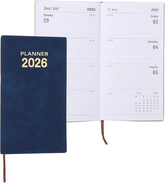 PATIKIL 2026 Planner Notebook, A6 64 Sheets Undated to Do List Daily Weekly Monthly Goals Tracker Pocket Notebook for Office Home Study Work Time Management Fitness Habit, Brown