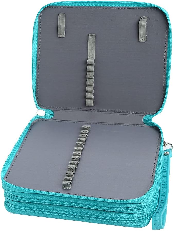 72 Slots Pencil Case Organizer w/Removal Handle Strap | 3-Layer Zipped Pencils Box Large for Colored Pencils Watercolor Pencils for Office and Travel for Artist