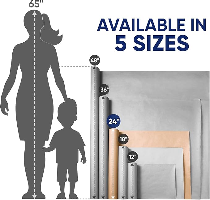 White Construction Paper Roll 24" x 100 ft – Made in USA – 24" Bulletin Board Paper for Classroom & School, Teachers & Kids