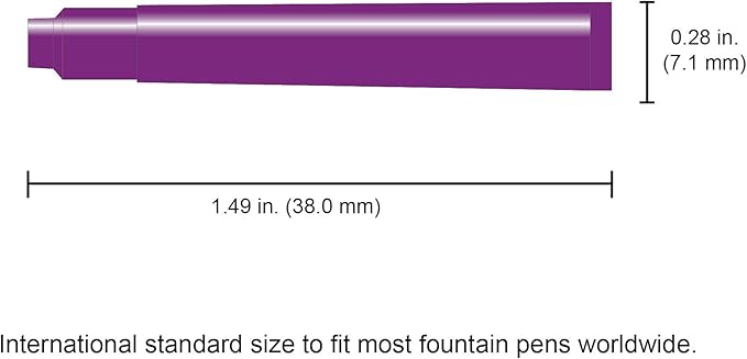 Monteverde International Size Cartridge to Fit Fountain Pens, Purple, 6 per Pack (G302PL)