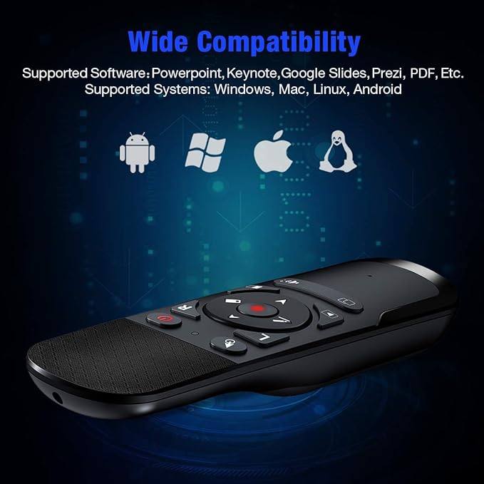 Presentation Clicker Air Mouse Function Wireless Presenter USB Powerpoint Clicker, RF 2.4 GHz Presentation Remote Control Clicker for powerpoint presentations Support Mac, Laptop, Computer 11