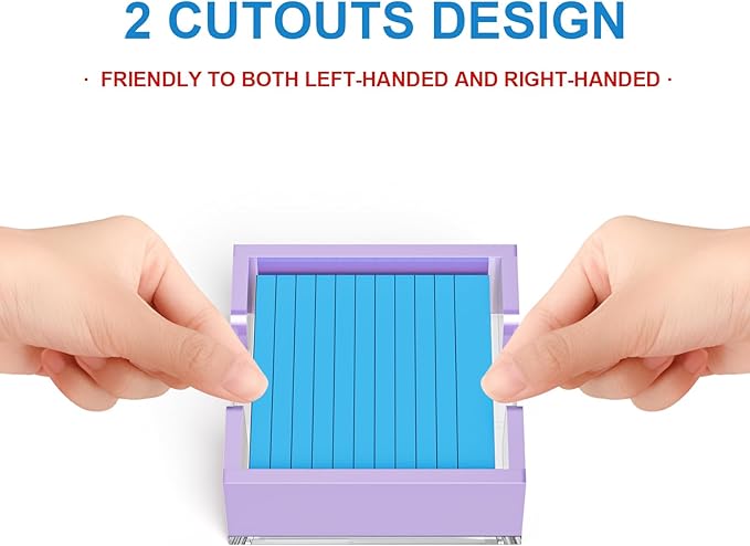 WINFFOR Acrylic Notepad Holder Dispenser - 3x3 in Sticky Note Memo Holder for Desk Organizer (W/O Pads) Office Desk Accessories School Supplies, Purple