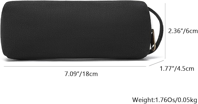 Pencil Case Soft Cotton Canvas Pencil Pouch Bag for Easy Carry Stylish and Durable for Pens and Pencils (Black)