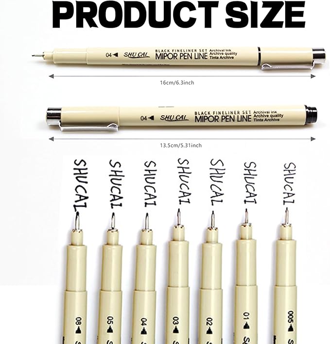 Micron Pen Set,Fineliner Pens Fine Liner Pen,Micro Pens for Drawing Sketching Journaling Writing(7 PCS)
