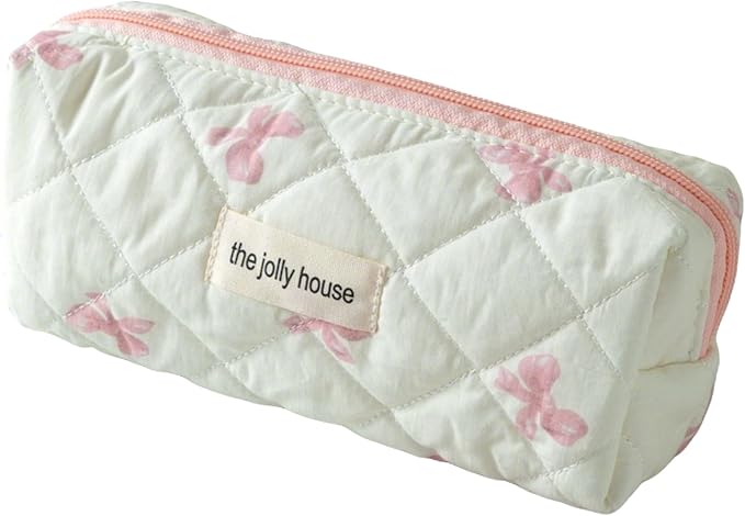 Carry bloom Pencil Pouch Cute Pencil Case for Girls Aesthetic Pencil Bag with Zipper Pen Cases School Supplies Makeup Bag (butterfly pink)