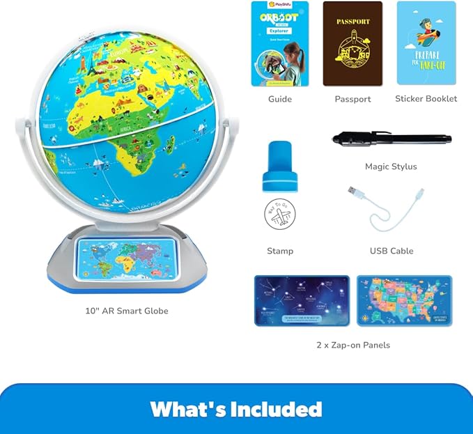 PlayShifu Orboot Earth Explorer – Interactive AR Globe for Kids Ages 4+ | 400+ Wonders, 1000+ Facts | Constellation Mode, Games & Magic Stylus | Educational STEM Toy for Future Scientists