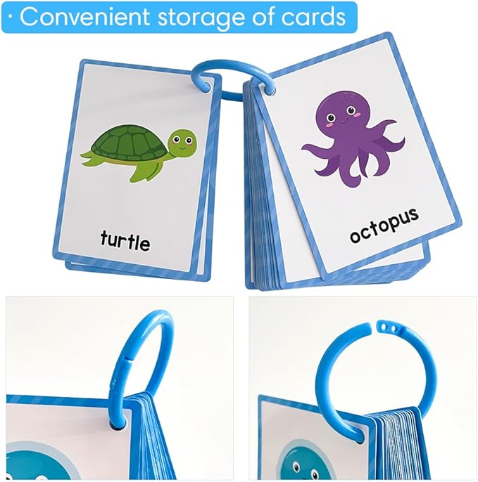 Lachilly Animals Learning Flashcards, High Frequency Words, Beginning Reading, Kindergarten to 1st Grade, ESL Teaching Materials, Autism Learning Materials, Vocabulary Building, 25 Cards, 48 Words
