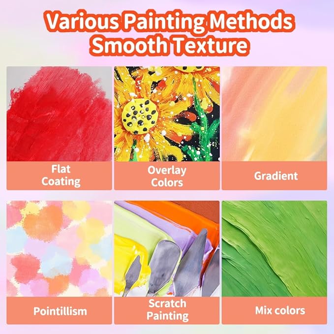 6 Pcs Neon Colors Washable Tempera Paint Sticks for Kids, Mess Free, Quick Drying, Non Toxic for Toddlers