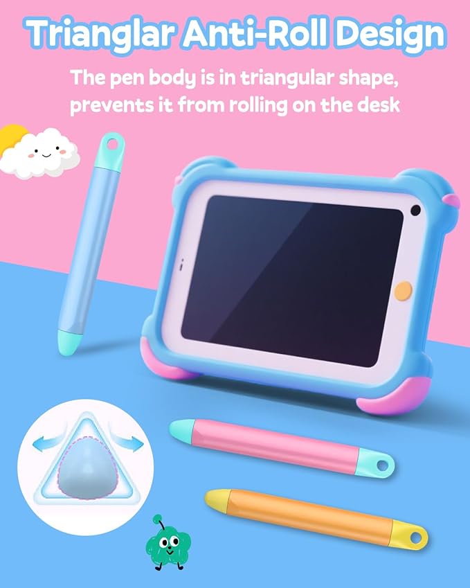 Kid-Friendly Stylus Pen for Touch Screens, 3 Pack Kids Tablet Stylus for iPad, iPhone, Fire Tablet, Fire Kids, Samsung Tablets and All Touch Screen Devices, Safe Stylus Pen for Kids (Only Pens)