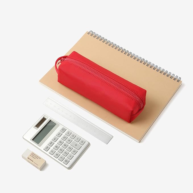 Pencil Case Soft School Pencil Pouch Bag for Easy Carry Stylish and Durable (Red)