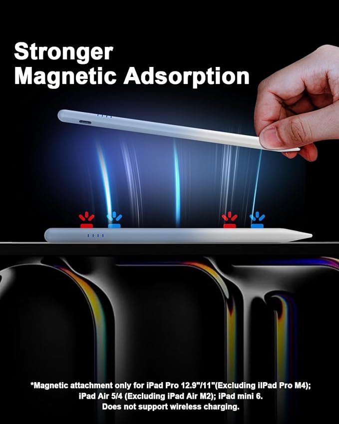 Stylus Pen for iPad 2018-2026, 2X Fast Charge Active Pencil with Palm Rejection, Compatible with Apple iPad 11(A16)/10/9/8/7/6, i-Pad Pro M4/12.9"/11", Air M3/M2/5/4/3, Mini 6/5-Gradient Blue