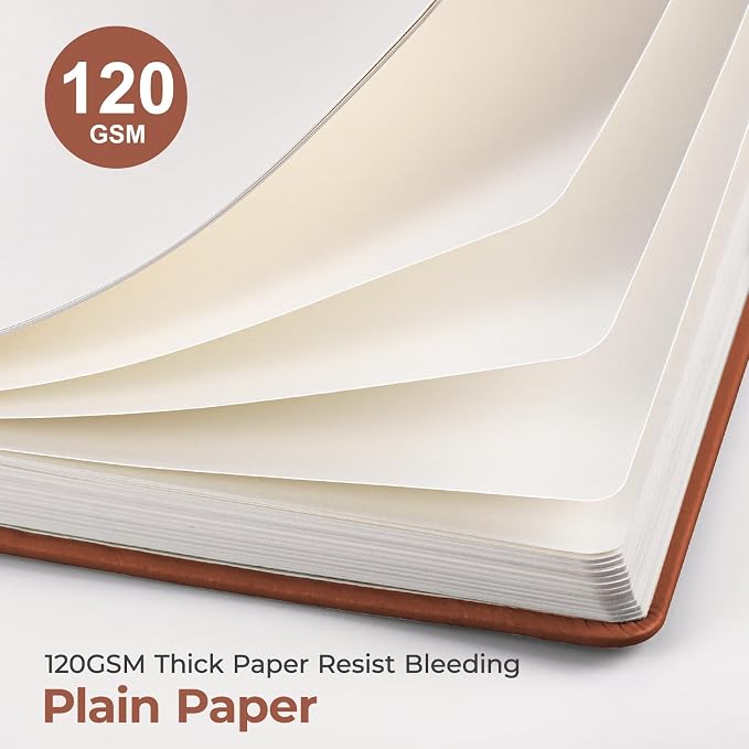 AHGXG Blank Journal Notebook, 160 Pages, A5 Medium Size (5.7'' x 8.3'')