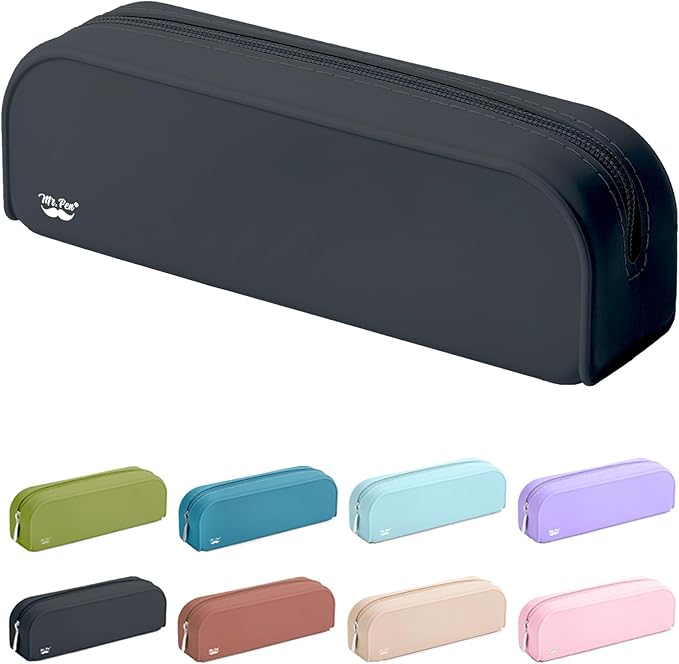 Mr. Pen- Silicone Pencil Case, Aesthetic Pencil Bag for Women, Makeup Pouch, Multifunctional Pouch for Stationery, Cosmetics and Electrical Goods Storage