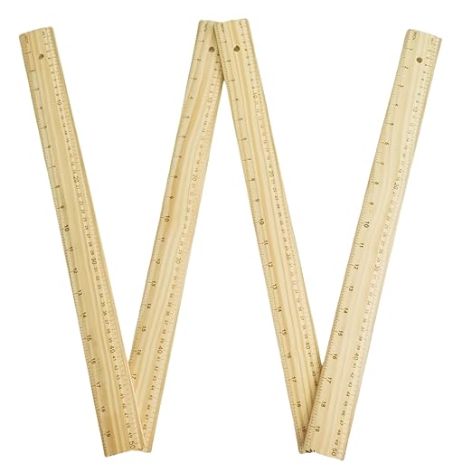 Wooden Ruler, Natural Wood Ruler with Hanging Hole, 20 Inches/50 cm Yardstick Rulers for Classroom,School,Home,Clothing Measuring, Office,Engineers, Architects