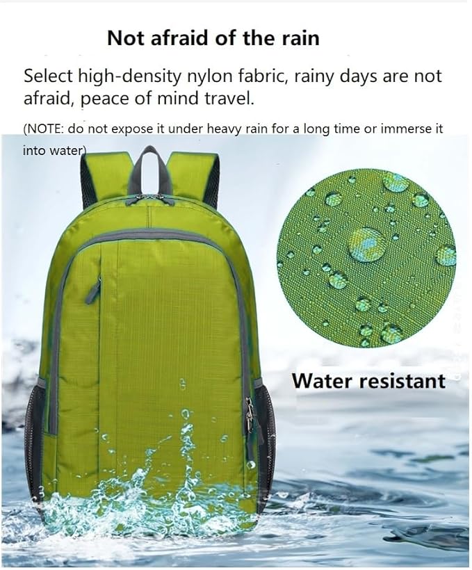 Ultra Lightweight-Packable-Hiking-Backpack Foldable Travel Camping Daypack Casual Outdoor Water-resistant 25L Bags (Green)