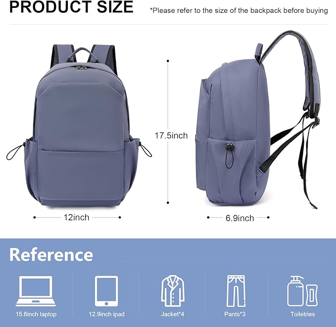 NEOREAL Laptop Backpack for Work, College, Travel, Lightweight Waterproof Daily Backpacks for Men Women, Sport Rucksack Computer Bag Fits 15.6 Inch Notebook, Blue