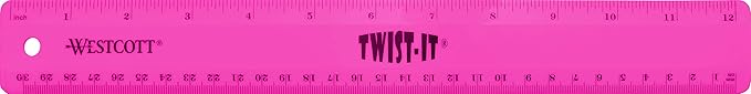 Westcott 12" Twist It Flexible Ruler, Assorted Colors