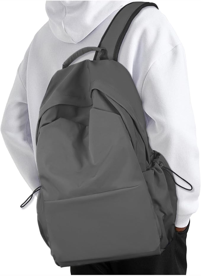 NEOREAL Laptop Backpack for Work, College, Travel, Lightweight Waterproof Daily Backpacks for Men Women, Sport Rucksack Computer Bag Fits 15.6 Inch Notebook, Grey