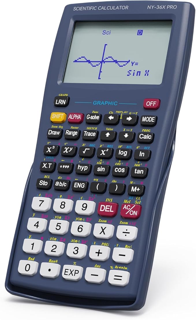Scientific Calculators with Graphing Function, NEWYES 36X Pro Graphic Science Calculator 360 Functions for Middle and High School Supplies (Blue)