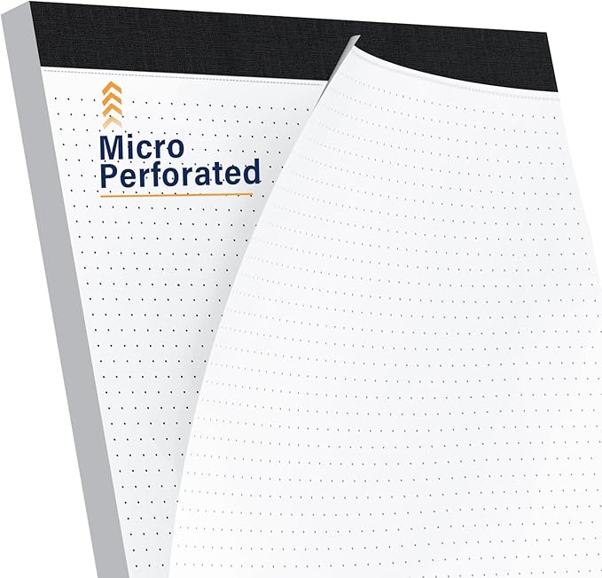 AILZFEI Dot Grid Desk Notepad 2 Pack 8.5 x 11 Dot Paper Pad, 30 Sheets per Pad, White, 5x5 (5 Dots per inch), Easy-Tear Perforations, 8.5"x11" Dot Grid Paper Note Pad