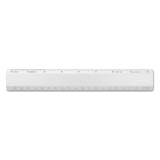 Alumicolor Aluminum Desk Ruler, 8IN, Silver