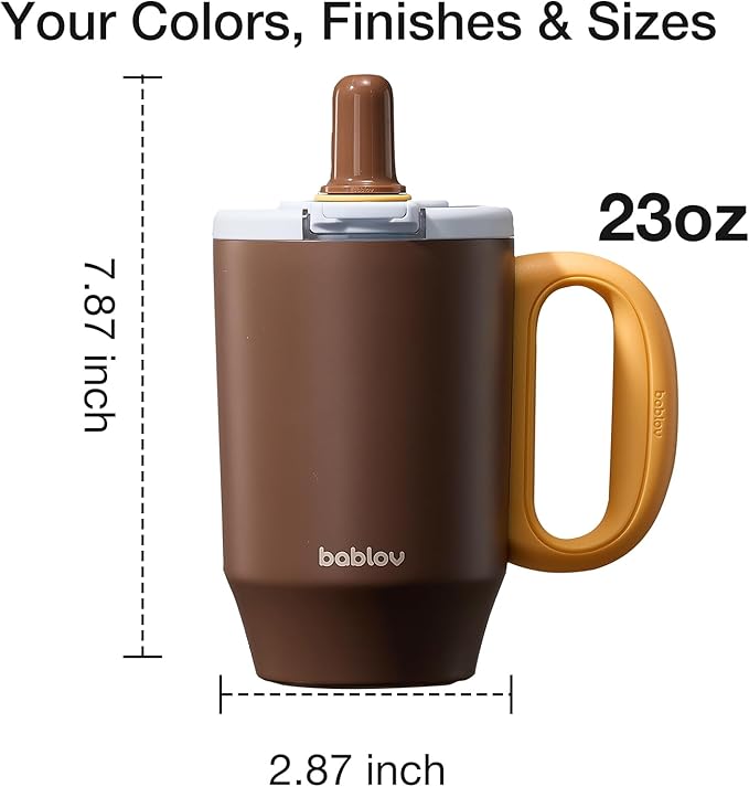 insulated tumblers for travling camping, 316L Stainless Steel Tumbler with Lid and Straw, 23 oz Coffee Tumbler with Handle for Tea, Cold Hot Beverages at Home Office or on the Go Travel Coffee Mugs