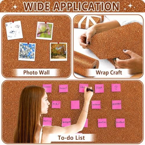 Glitter Orange Bulletin Board Roll Non-Woven Fabric Poster 15.7" x20ft
