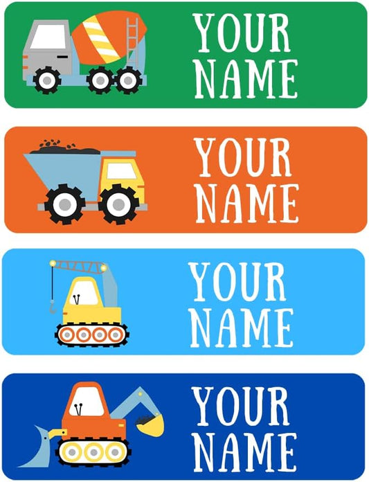 128 Custom Waterproof Dishwasher Safe Kid Name Labels for Daycare, School Supply, Baby Bottles, Lunch Boxes and Cups, Travel. Cute Personalized Design Name Stickers (Pattern 1)