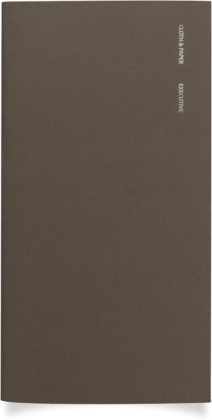 Cloth & Paper Travel Notebook | Executive Notes – Café Noir | Pocket Plus Executive Notebook 3.2" x 6" | Professional Notebook with Date, Day & Subject Layout for Meetings & Work – Soft Touch Cover
