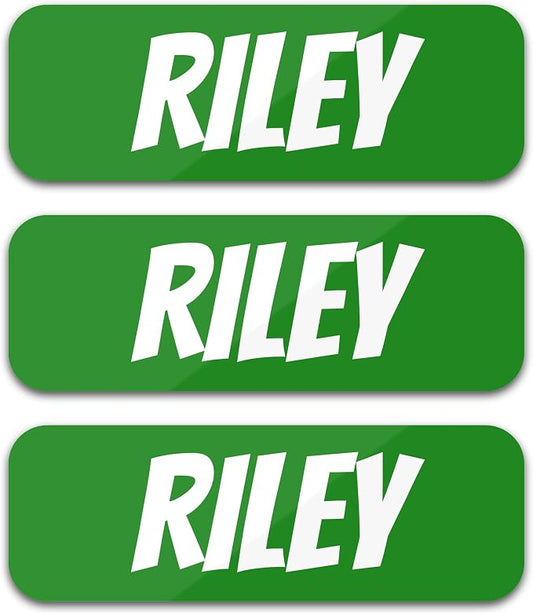 Custom Name Labels for Kids (120 Labels) Personalized Waterproof Clothing Stickers for Daycare, Camp or School - Name Stickers for Bottles, Jackets, Backpacks, Shoes and School (Forest Green)