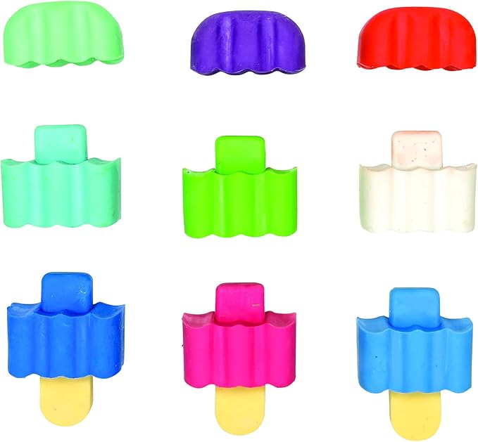 Raymond Geddes Scented 3D Ice Cream Bar Erasers (48 per Bag) - Mix and Match 3D Erasers for Kids - School Party Favors