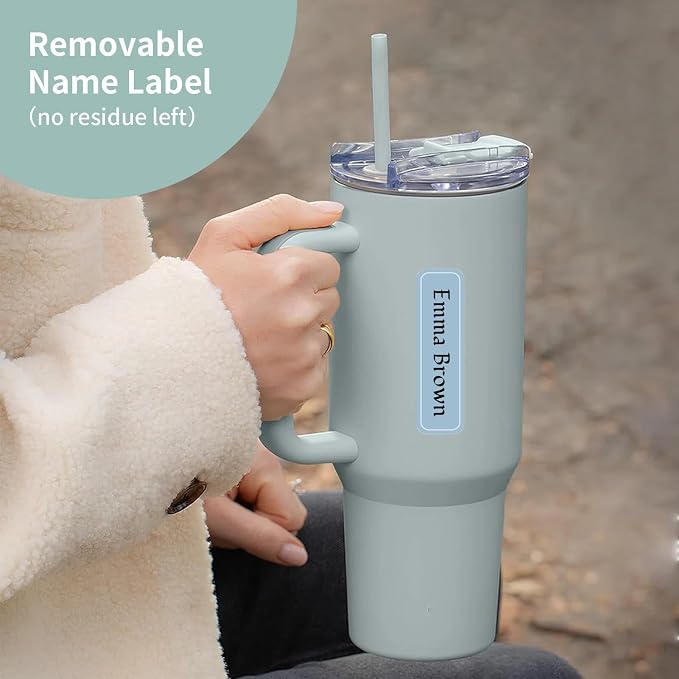 Waterproof Laminating Name Labels with Pen for Water Bottles and Kids School Supplies