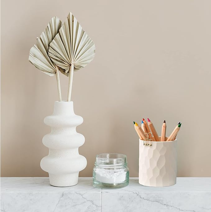 minimaliving Pen Holder,Nordic Style Silicone Waterproof Pencil Holder for Desk Simple&Modern Minimalist Makeup Organizer Multifunctional Office Supplies for Home,Kids and School(Light grey)