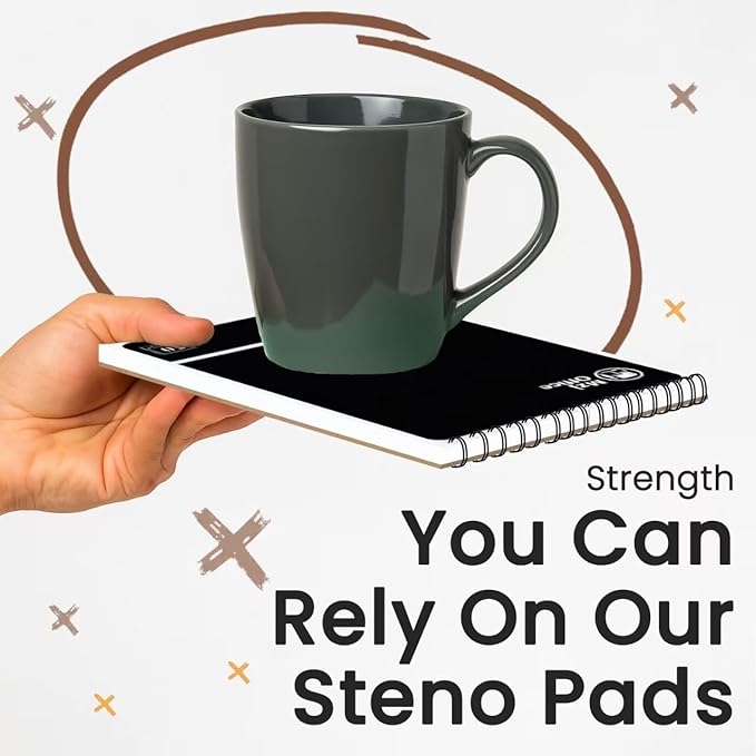 Steno Pads Spiral 6x9 12 Pack | Steno Notebooks Top Spiral Notepad | Steno Notepad 50 Sheets Each | Gregg Ruled Spirals Notebook 6x9 | Notebooks for Work.