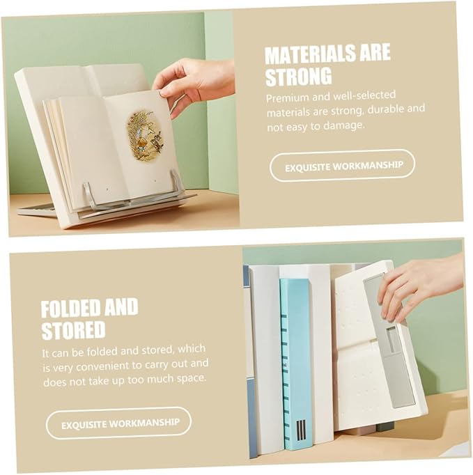 jojofuny Reading Rack Book Stand Adjustable Tilt Portable Music Score Holder Book Support Household Reading Stand