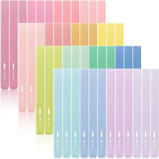 Mr. Pen- Aesthetic Highlighters No Bleed Bulk, 48 Pack, Pastel Color, Chisel Tip, Cute Highlighters Assorted Colors for Journaling, Highlighting, Underlining, Fast Dry, Back to School Supplies
