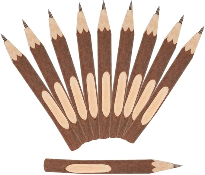 Natural Wood Branch Ballpoint Pens 13cm Small Portable Writing Accessory 10pcs Biodegradable Tree Bark Pens for Office School Craft Use