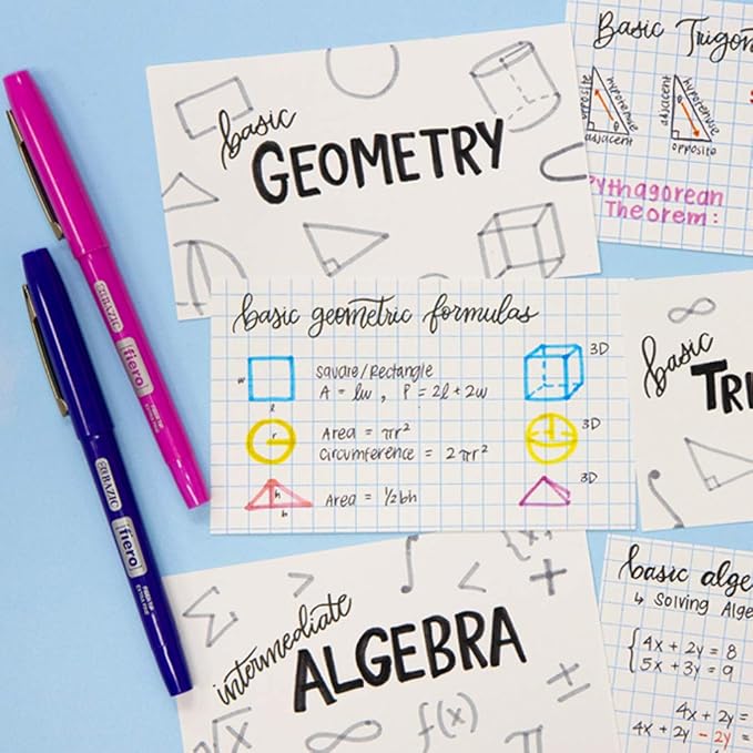 BAZIC 100 Ct. White Index Cards. 3" X 5" Quad Ruled Flash Cards for School, Stationery, or Office Supplies (513)