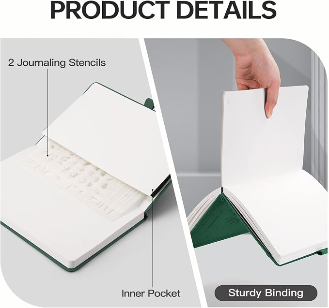 EMSHOI Blank Journal Notebook, 192 Pages, A5 Size (5.7'' x 8.3'')
