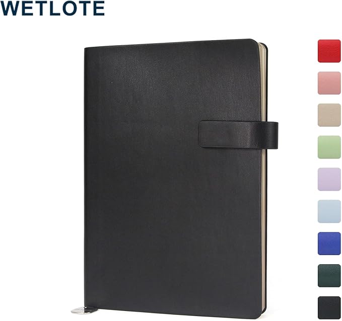 Softsided Notebook - 5.7"x 8.4" - upgraded texture, blank pages, quality paper for smooth writing, elegant hangtag detail with box, perfect for both gift and personal use(Black)