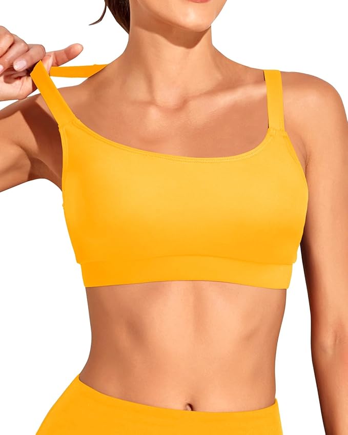 Tempt Me Women Sports Bra Bikini Tops Scoop Neck Bathing Suits Top Padded Swim Crop Tops Only