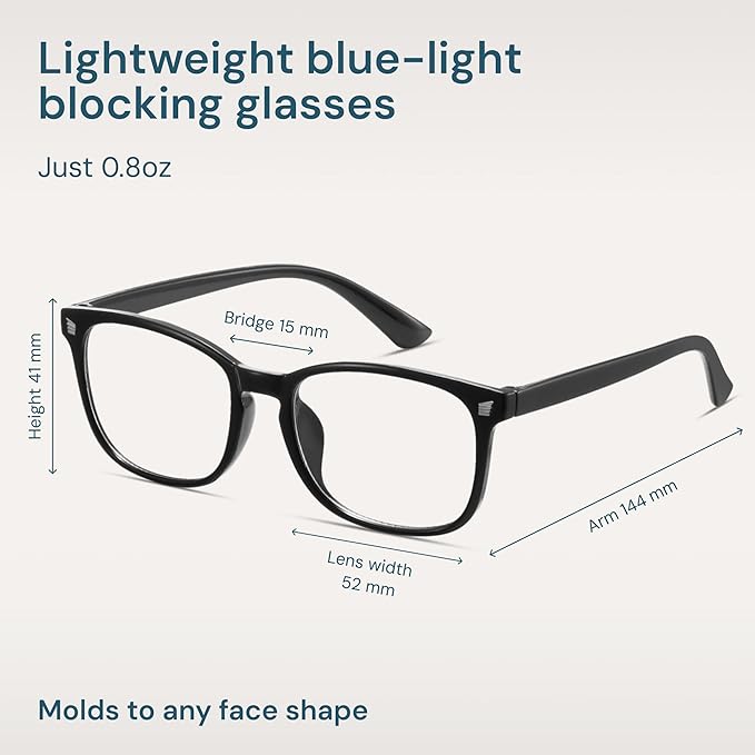 Gaoye Eyewear Frames for Men - Blue Light Blocking Square Glasses, Anti UV Ray Computer Gaming, Blue Blockers for Women