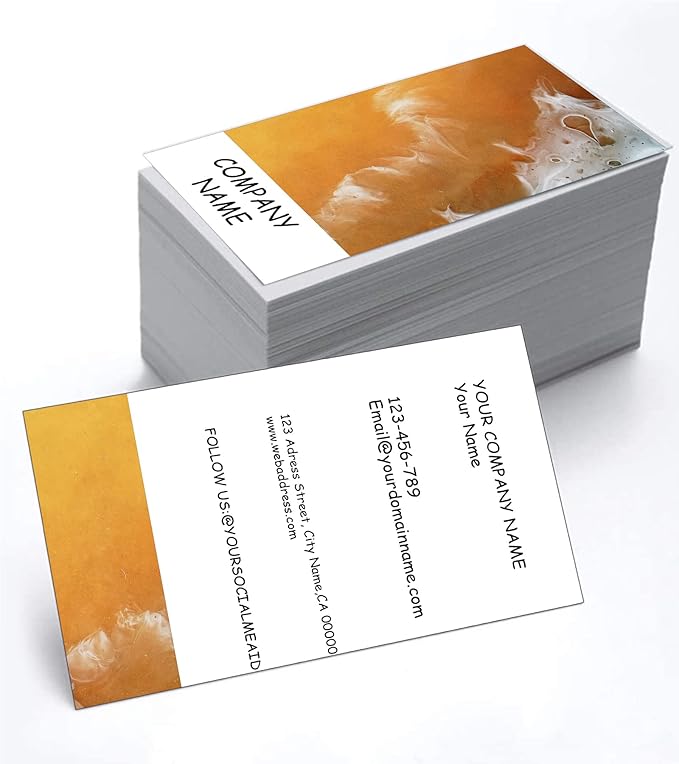 Customizable Printed Business Stock Cards -Single and Double-sided Color Printing - 3.5" x 2" - 100% Recycled Content (500/200 PCS) Premium Double-sided Print