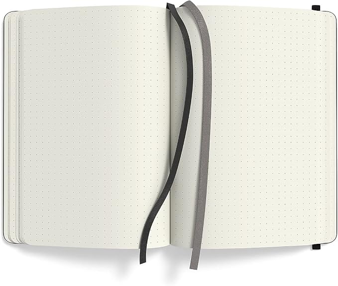 TRU RED Medium Flexible Cover Dotted Journal, Black, Softcover