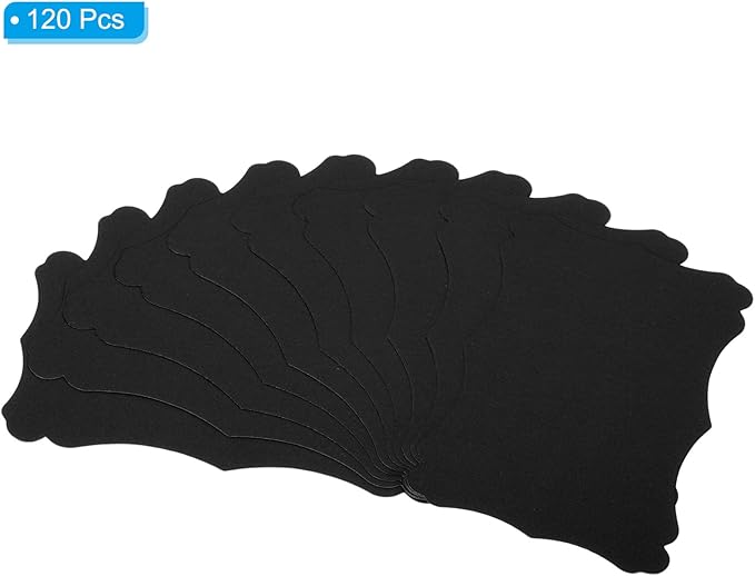PATIKIL 3"x5" Blank Paper Business Cards, 120 Pack Small Index Flash Cards Words Message Note Card Mini Paper Tags Lace for DIY Gift, Black