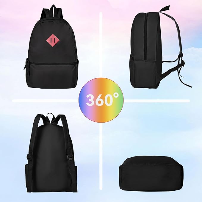12 Pack Backpacks in Bulk,17-inch Lightweight Bookbags for Elementary,Middle,and High School Students,Bulk Backpacks for Kids,Boys,Girls,Classroom,Travel,Gym Supplies (Black)