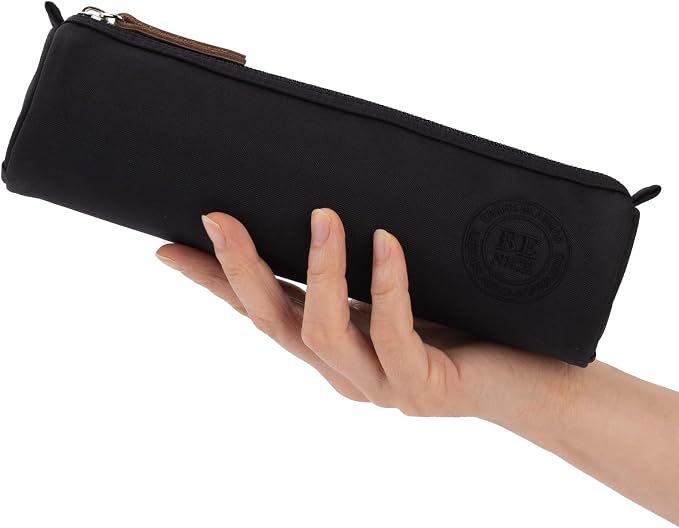 EASTHILL Small Pencil Case Pencil Pouch Stationery Pen Bag Office Supplies for Girls Women-Black