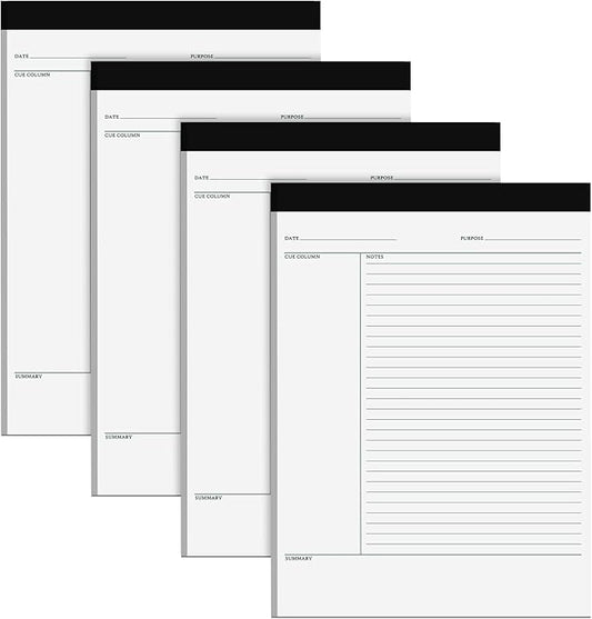 PerKoop 4 Pcs Writing Note Pads Notes System 8.5 x 11 Inches College Ruled Legal Pads Lined Paper Notebooks for Office School Teacher Students College Business, 45 Sheets Per Pad (White)