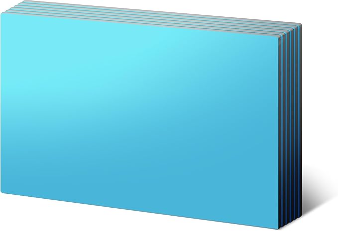 LLPT Dry Erase Magnetic Sheets 6 Packs 8.3" x 12.2" Reusable Washable No Adhesive Trimable Sticker Notes for Refrigerator Desktop Shelf DIY Whiteboard Color Blue (MSB912)